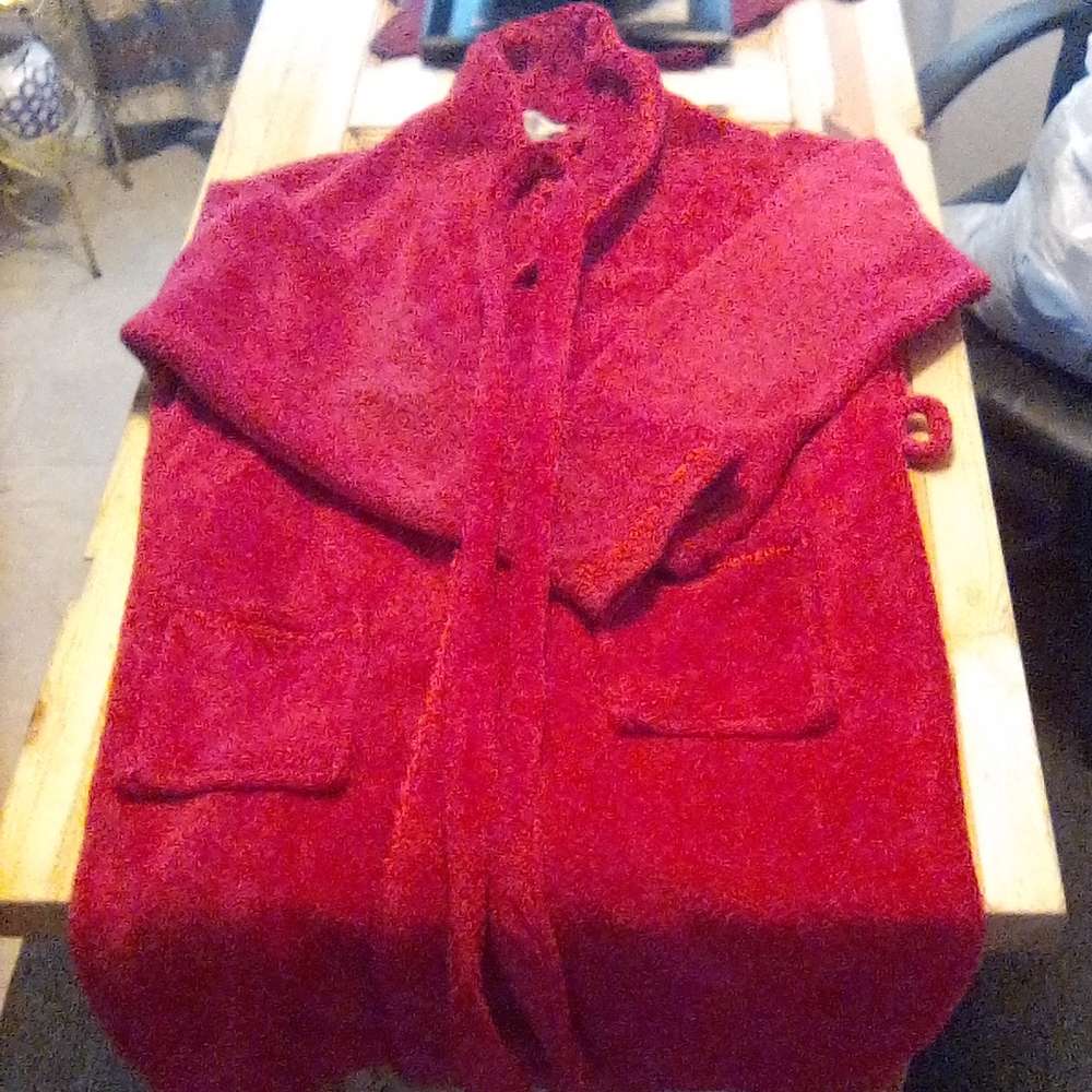 Womens Plush Red Robe
